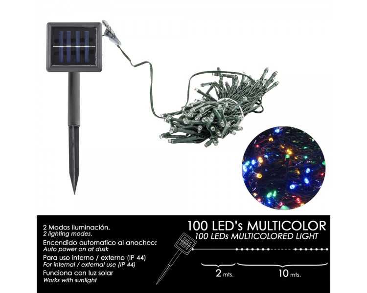 Luces Navidad Solar 100 Leds Multicolor Interior / Exterior (IP44)