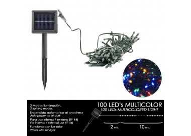 Luces Navidad Solar 100 Leds Multicolor Interior / Exterior (IP44)
