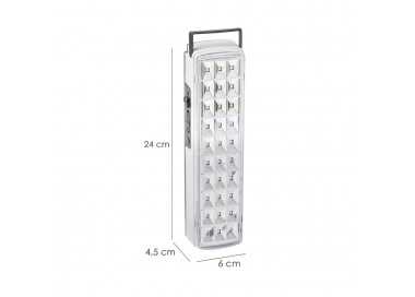 Linterna LED / Lampara De Emergencia Con enchufe / Recargable (1.200 mAh) 150 Lumenes Con Asa y Cargador De Coche