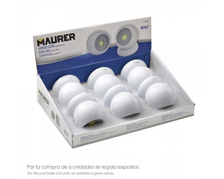 Linterna LED Armario Esfera A Pilas (3 AAA) 120 Lumenes Ajustable 300º Con Iman y Adhesivo.