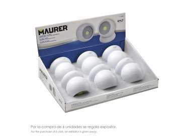 Linterna LED Armario Esfera A Pilas (3 AAA) 120 Lumenes Ajustable 300º Con Iman y Adhesivo.