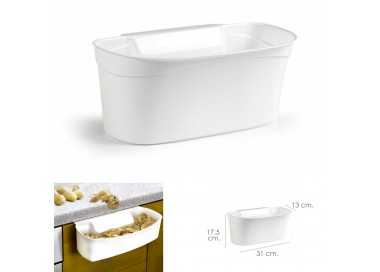 Cubo Basura Colgante Para Encimera / Cesta Recogedora Desperdicios 31x13x17.5 (Alt.) cm. Color Blanco