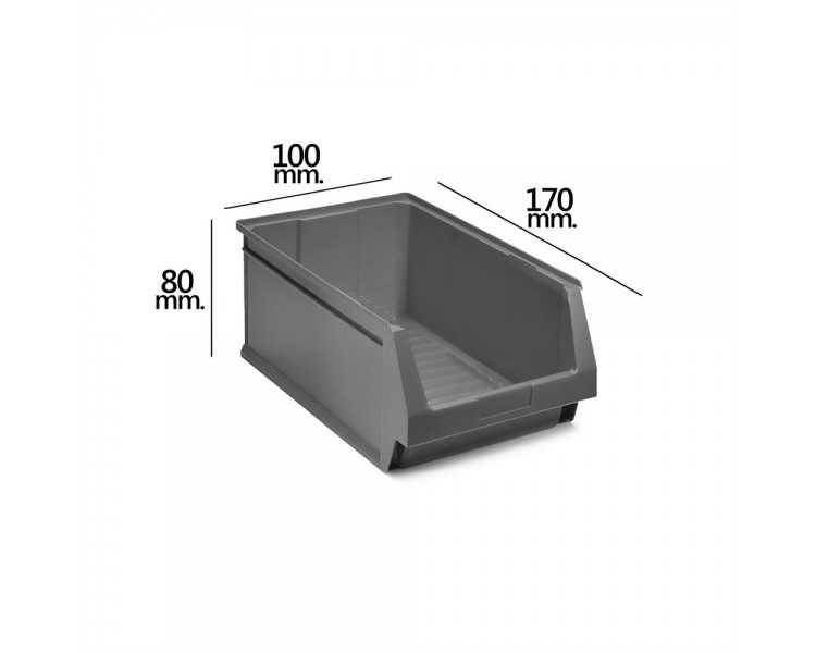 Gaveta Apilable Almacenamiento Gris Nº51 170x100x80 mm.  (1/6)