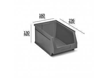 Gaveta Apilable Almacenamiento Gris Nº52 236x160x130 mm.   (2/6)