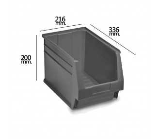 Gaveta Apilable Almacenamiento Gris Nº55 336x216x200 mm.  (3/6)