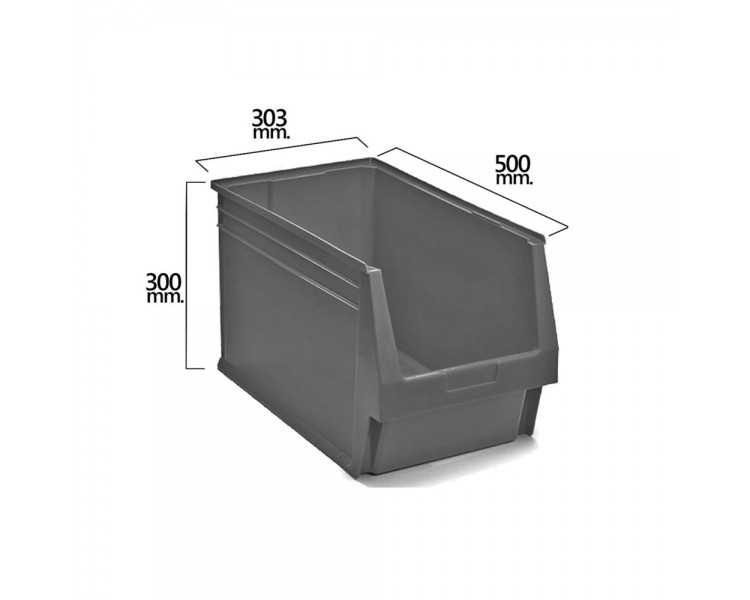 Gaveta Apilable Almacenamiento Gris Nº59 500x303x300 mm. (5/6)