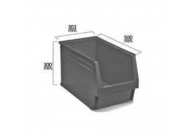 Gaveta Apilable Almacenamiento Gris Nº59 500x303x300 mm. (5/6)