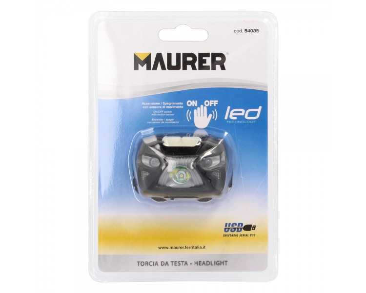 Linterna LED Frontal Cabeza Multifunción Con Bateria Recargable (1.200 mAh) 120 Lumenes Con Sensor Movimiento