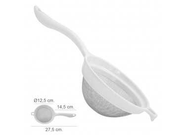 Colador Acero Inoxidable Ø 12,5 cm. Con Mango Plastico