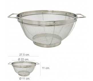 Escurridor Malla Acero Inoxidable Con Asas Ø 22 cm.
