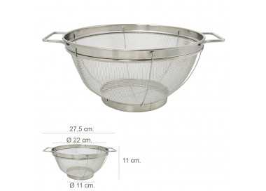 Escurridor Malla Acero Inoxidable Con Asas Ø 22 cm.