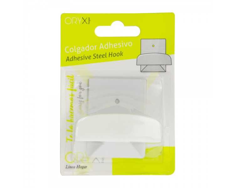 Colgador Percha Adhesivo Acero Inoxidable Color Blanco