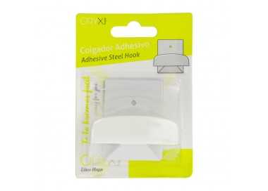 Colgador Percha Adhesivo Acero Inoxidable Color Blanco