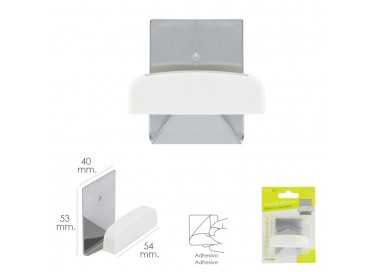 Colgador Percha Adhesivo Acero Inoxidable Color Metalizado / Blanco