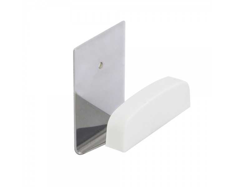 Colgador Percha Adhesivo Acero Inoxidable Color Metalizado / Blanco
