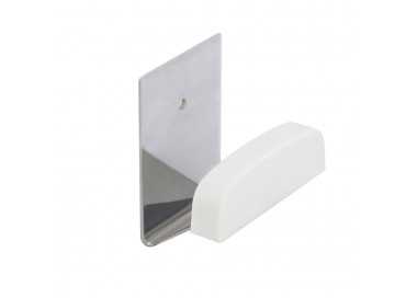 Colgador Percha Adhesivo Acero Inoxidable Color Metalizado / Blanco