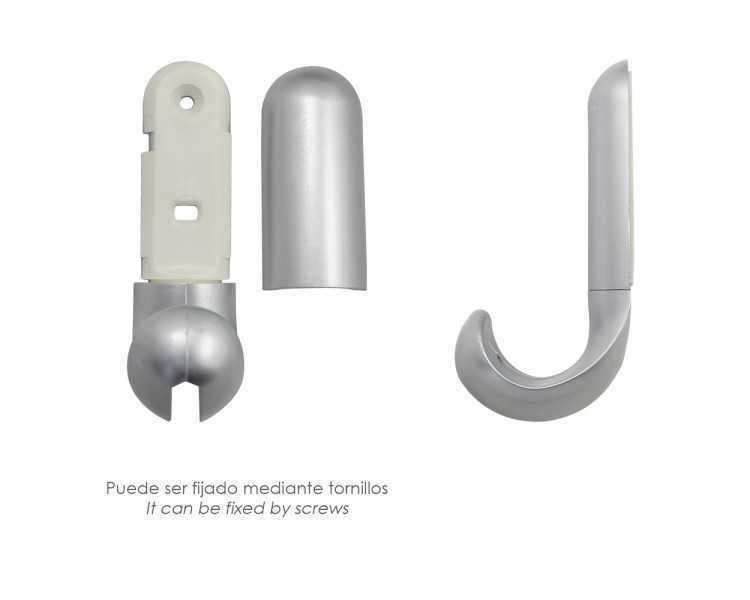 Colgador Adhesivo / Atornillable Plateado Mate