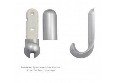 Colgador Adhesivo / Atornillable Plateado Mate