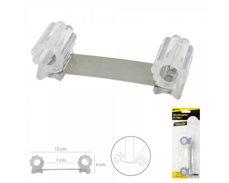 Tope Sujeta Puerta Goma Transparente 13 cm.