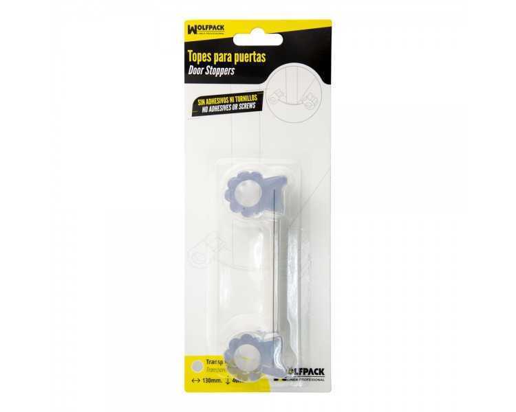 Tope Sujeta Puerta Goma Transparente 13 cm.