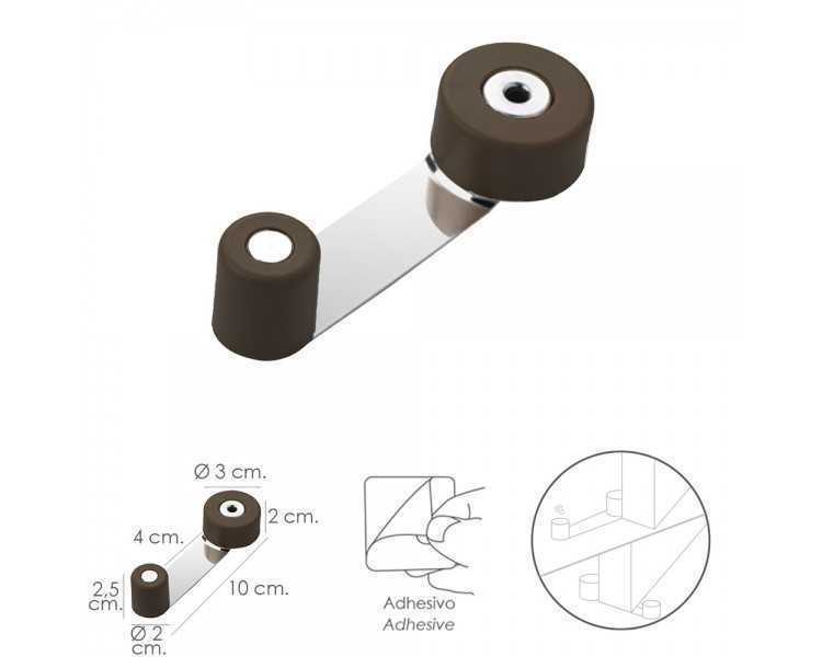 Tope Puerta Con Retenedor Metalico / Goma Marron
