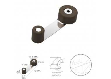 Tope Puerta Con Retenedor Metalico / Goma Marron
