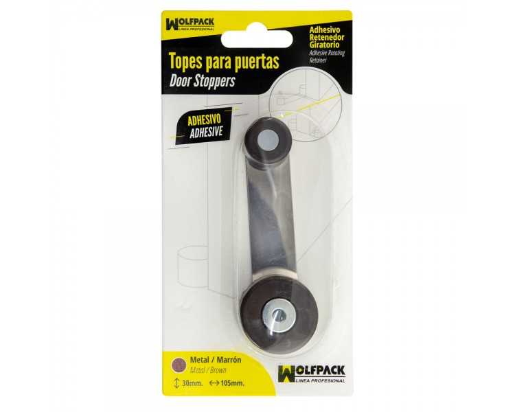 Tope Puerta Con Retenedor Metalico / Goma Marron