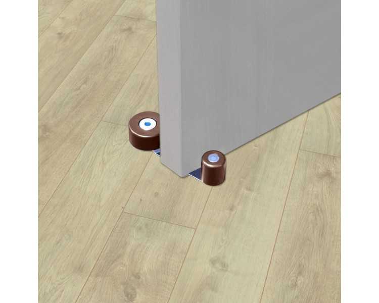 Tope Puerta Con Retenedor Metalico / Goma Marron
