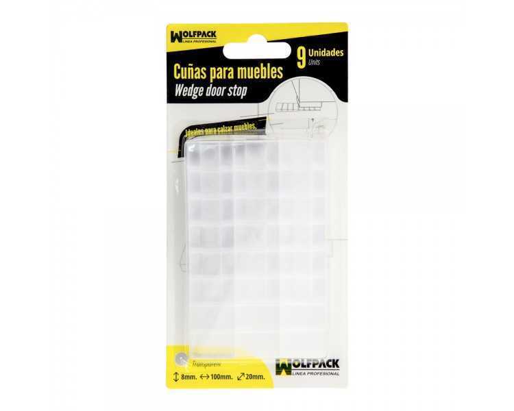Cuñas Calza Muebles Ajustable / Recortable Transparente (Blister 9 Piezas)