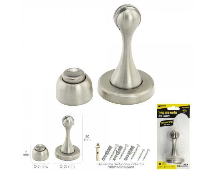 Tope Puerta Retenedor Magnetico Extrafuerte Acero Inoxidable Para Pared y Suelo