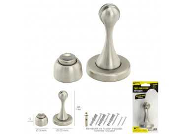 Tope Puerta Retenedor Magnetico Extrafuerte Acero Inoxidable Para Pared y Suelo
