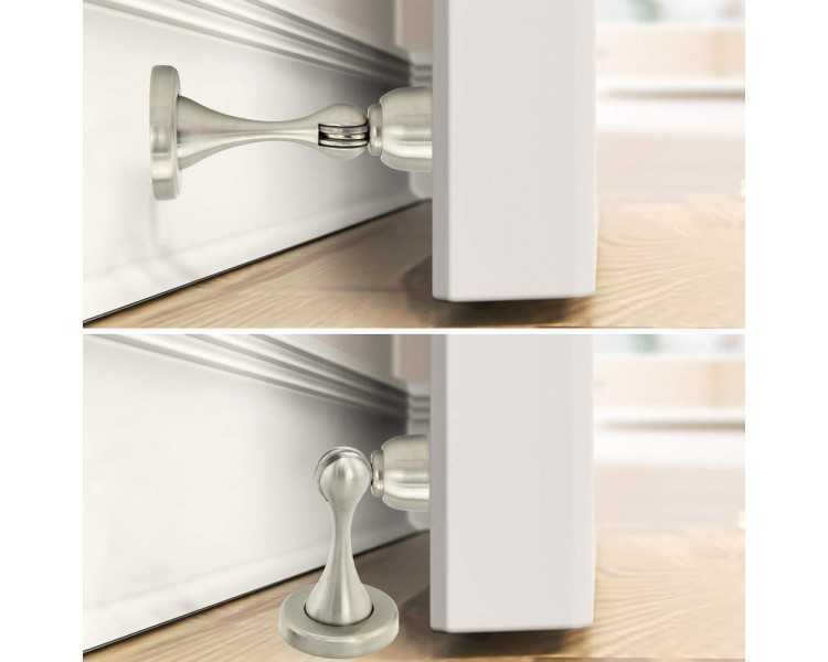 Tope Puerta Retenedor Magnetico Extrafuerte Acero Inoxidable Para Pared y Suelo