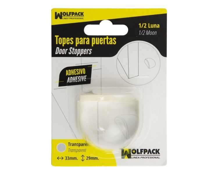 Tope Puerta Adhesivo Transparente Media Luna