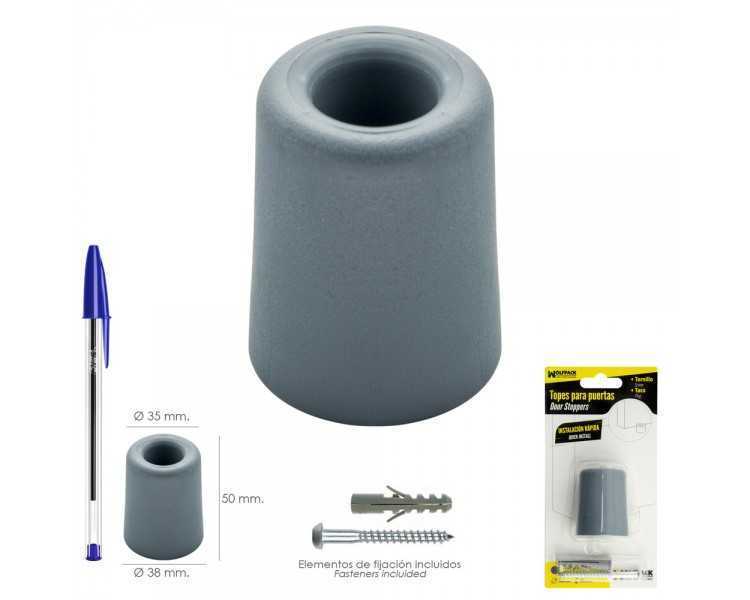 Tope Grande Para Puerta Amortiguacion Extrafuerte Ø 38 x 50 mm
