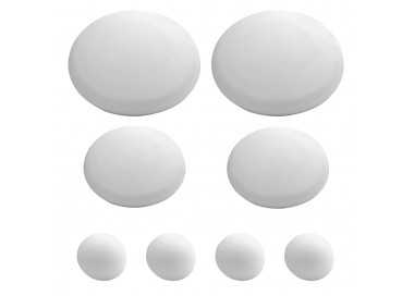Topes Adhesivos para Paredes / Puertas / Ventanas / Mobiliario 2 x Ø 60 mm. / 2 x 40 mm. / 4 x 22 mm. (Blister 8 piezas)