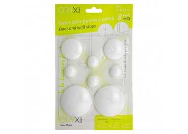 Topes Adhesivos para Paredes / Puertas / Ventanas / Mobiliario 2 x Ø 60 mm. / 2 x 40 mm. / 4 x 22 mm. (Blister 8 piezas)