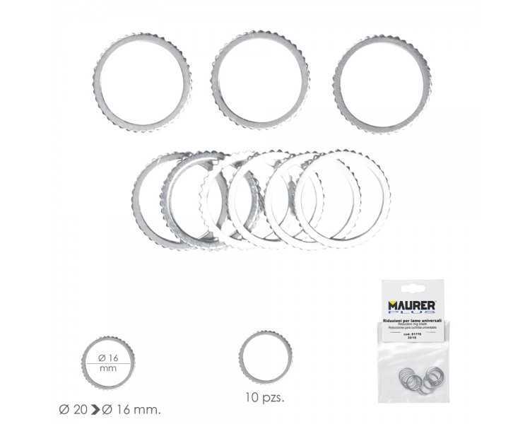 Adaptadores / Reductores Disco Corte Madera Ø 20 a Ø 16 mm. (Bolsa 10 piezas)