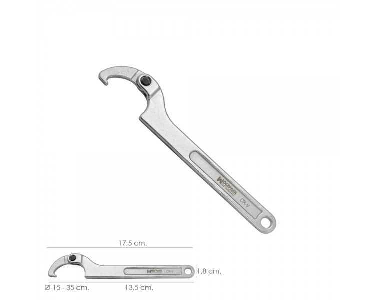 Llave De Gancho Articulada Para Tuberias Ø 15 A 35 mm.