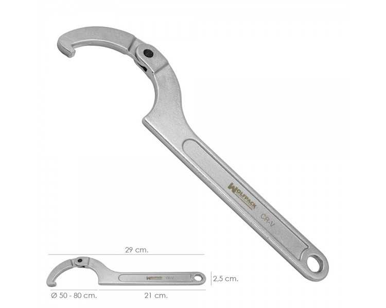 Llave De Gancho Articulada Para Tuberias Ø 50 a 80 mm.