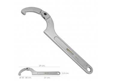 Llave De Gancho Articulada Para Tuberias Ø 50 a 80 mm.