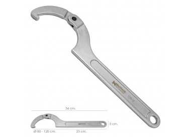 Llave De Gancho Articulada Para Tuberias Ø 80 a 120 mm.