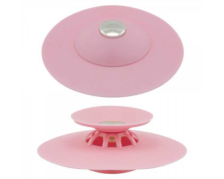 Tapón Universal Fregadero Lavabo Bañera Silicona Con Cestillo Ø 10 cm.