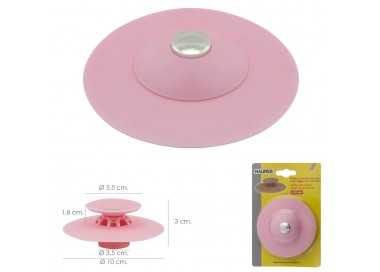 Tapón Universal Fregadero Lavabo Bañera Silicona Con Cestillo Ø 10 cm.