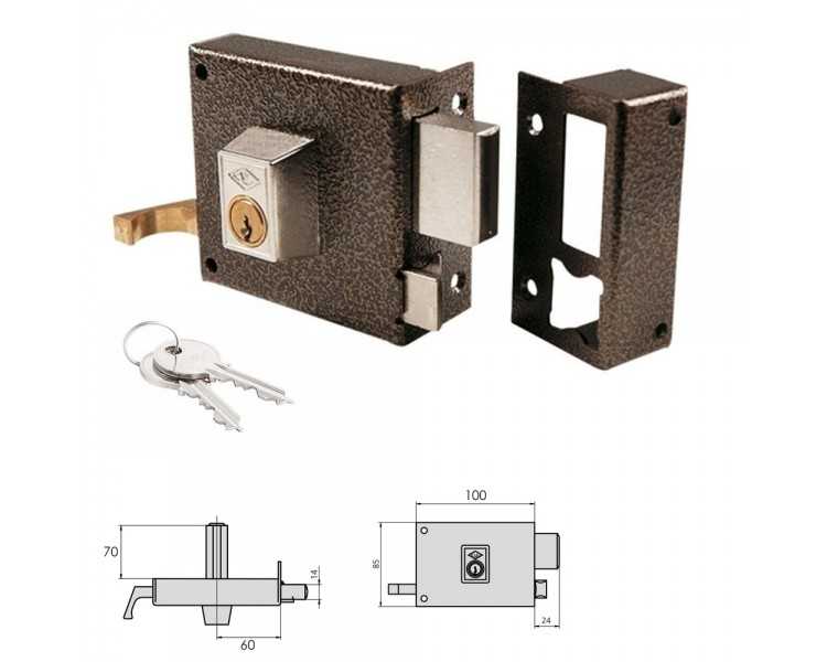 Cerradura CVL 7125AR / 100 / Hierro Esmaltado Derecha Cilindro Perfil