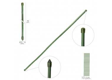 Tutor Varilla Bambú Plastificado Ø  8  - 10 mm. x  90 cm. (Paquete 10 Unidades)