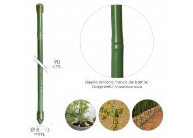 Tutor Varilla Bambú Plastificado Ø  8  - 10 mm. x  90 cm. (Paquete 10 Unidades)