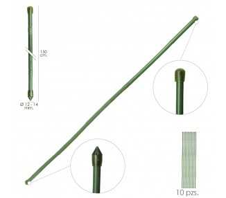 Tutor Varilla Bambú Plastificado Ø 12  - 14 mm. x   150 cm. (Paquete 10 Unidades)