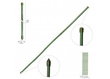 Tutor Varilla Bambú Plastificado Ø 12  - 14 mm. x   150 cm. (Paquete 10 Unidades)