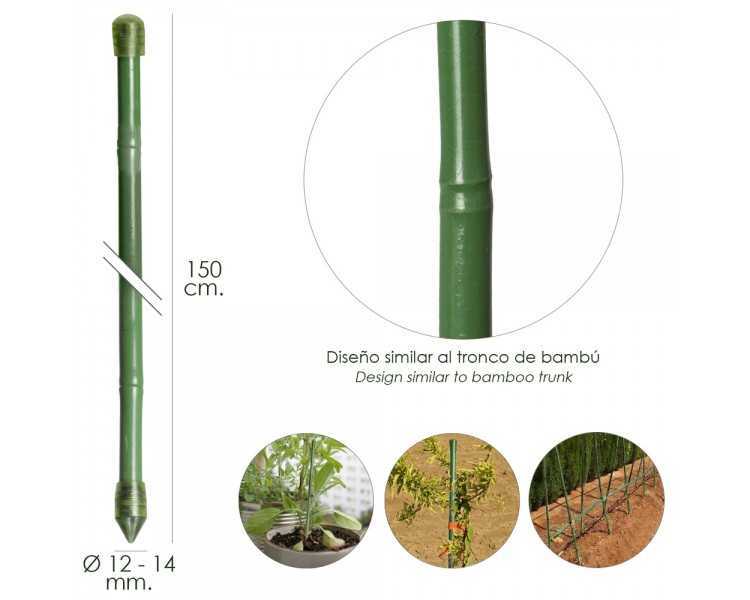 Tutor Varilla Bambú Plastificado Ø 12  - 14 mm. x   150 cm. (Paquete 10 Unidades)