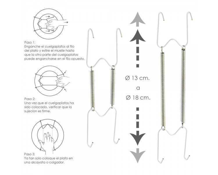 Cuelgaplatos Muelle Para platos de Ø 13 a 18 cm.